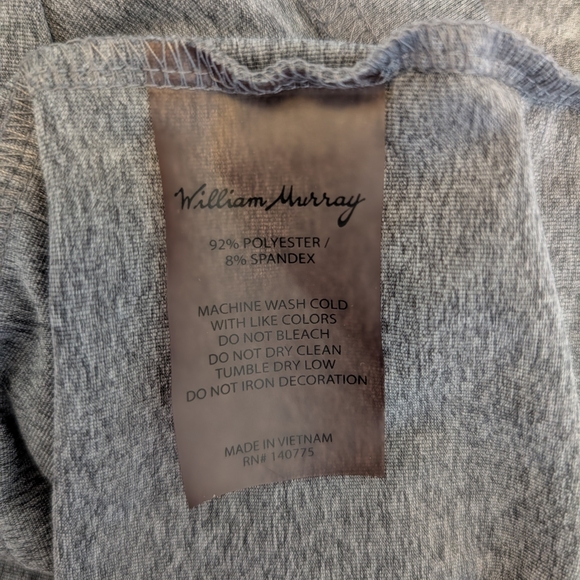 William Murray Golf Mens Large Quarter Zip Pullover Gray Activewear Athleisure - Picture 8 of 8